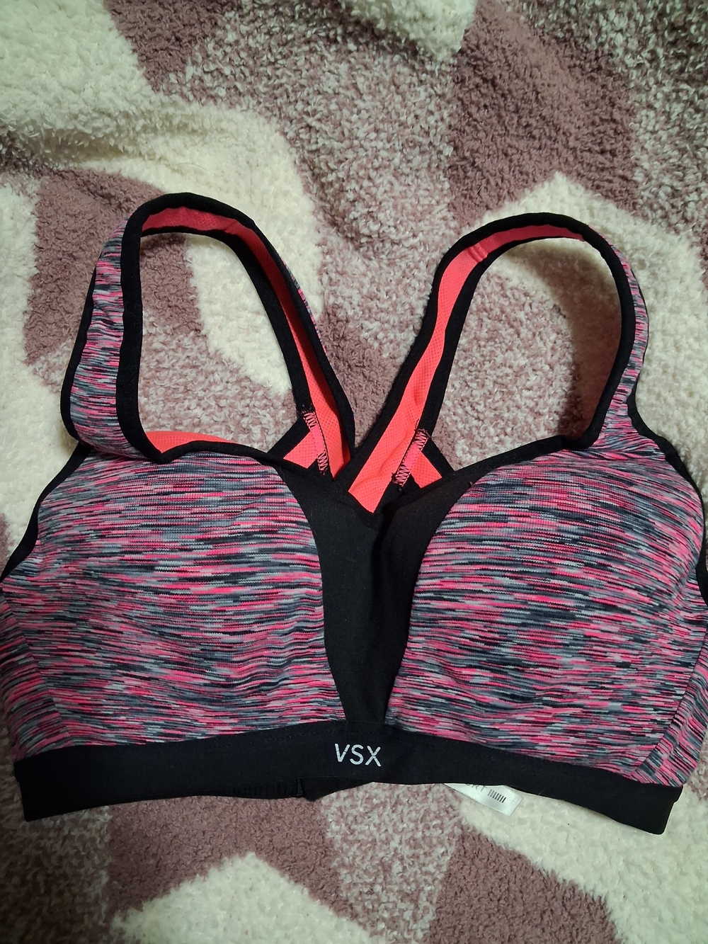 PINK Victoria's Secret Multicolor Pink & Black VSX Sports Bra